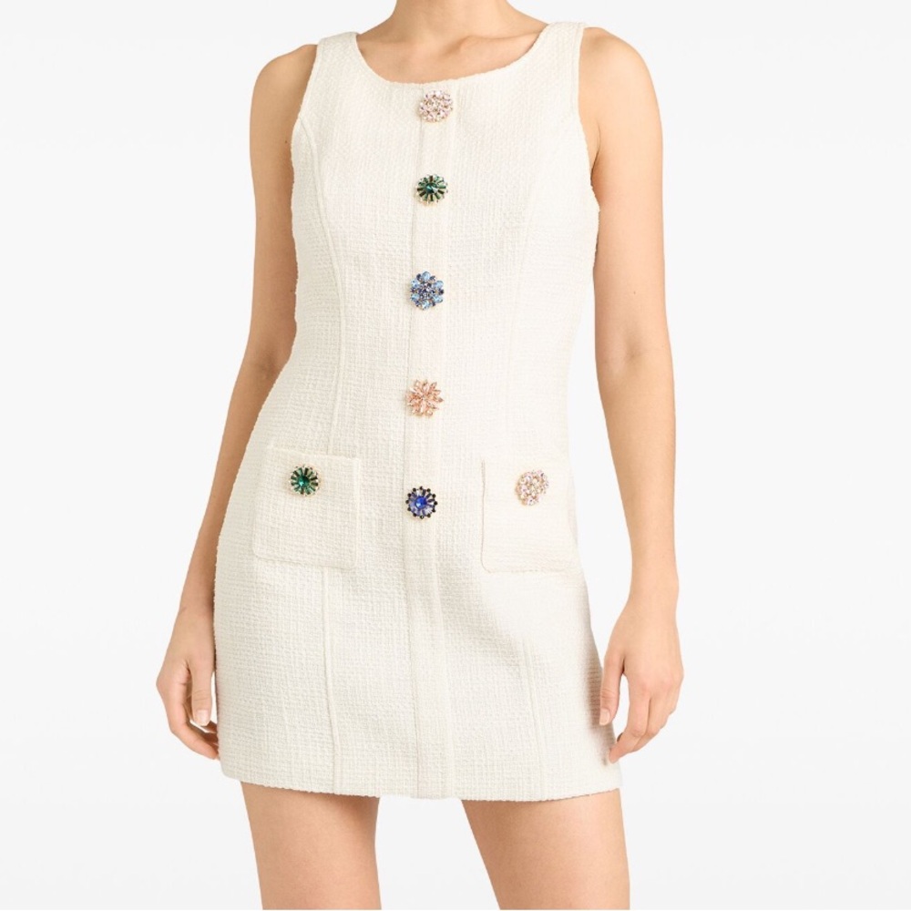 Cinq à Sept White Textured Mini Dress